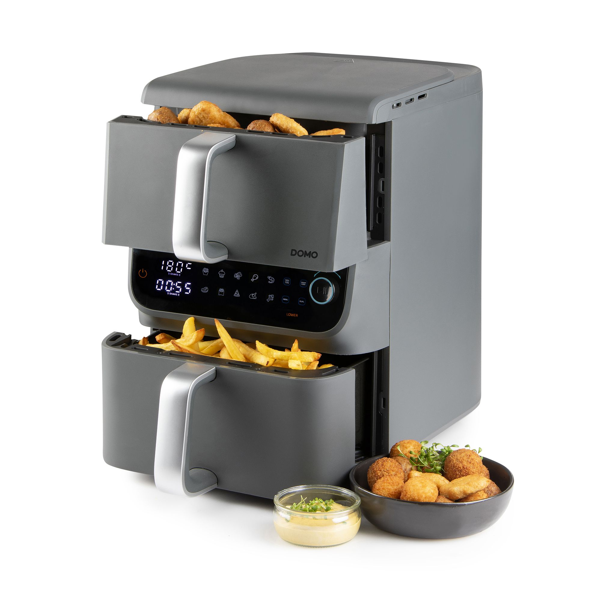 Heteluchtfriteuse Domo DO549FR dubbel verticaal