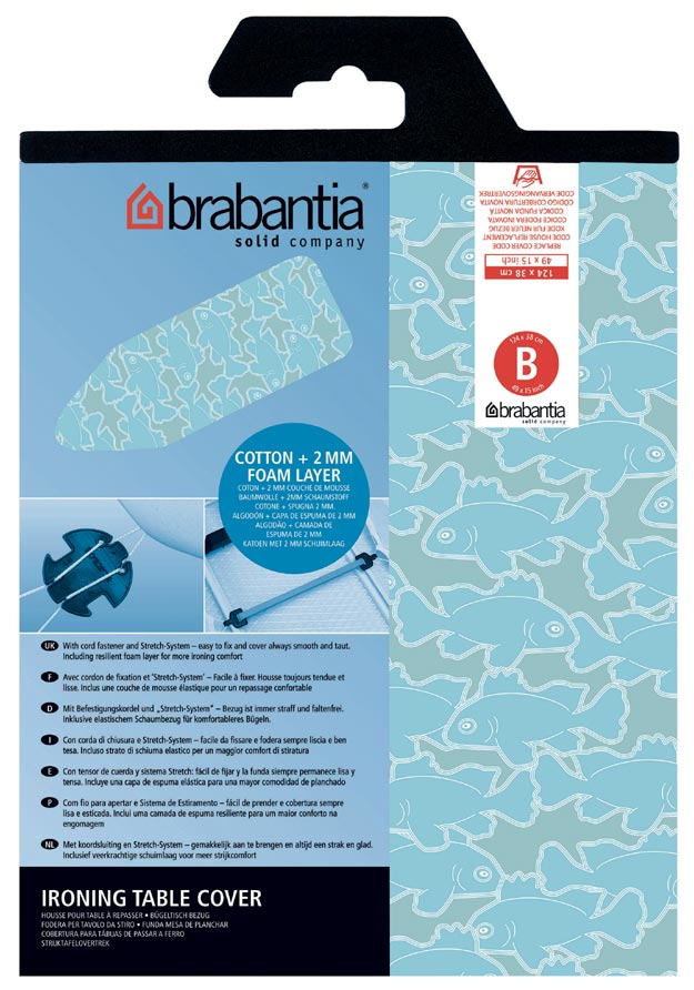 Strijkhoes BRABANTIA 191404 B 124x38cm 2mm schuim Colour Mix