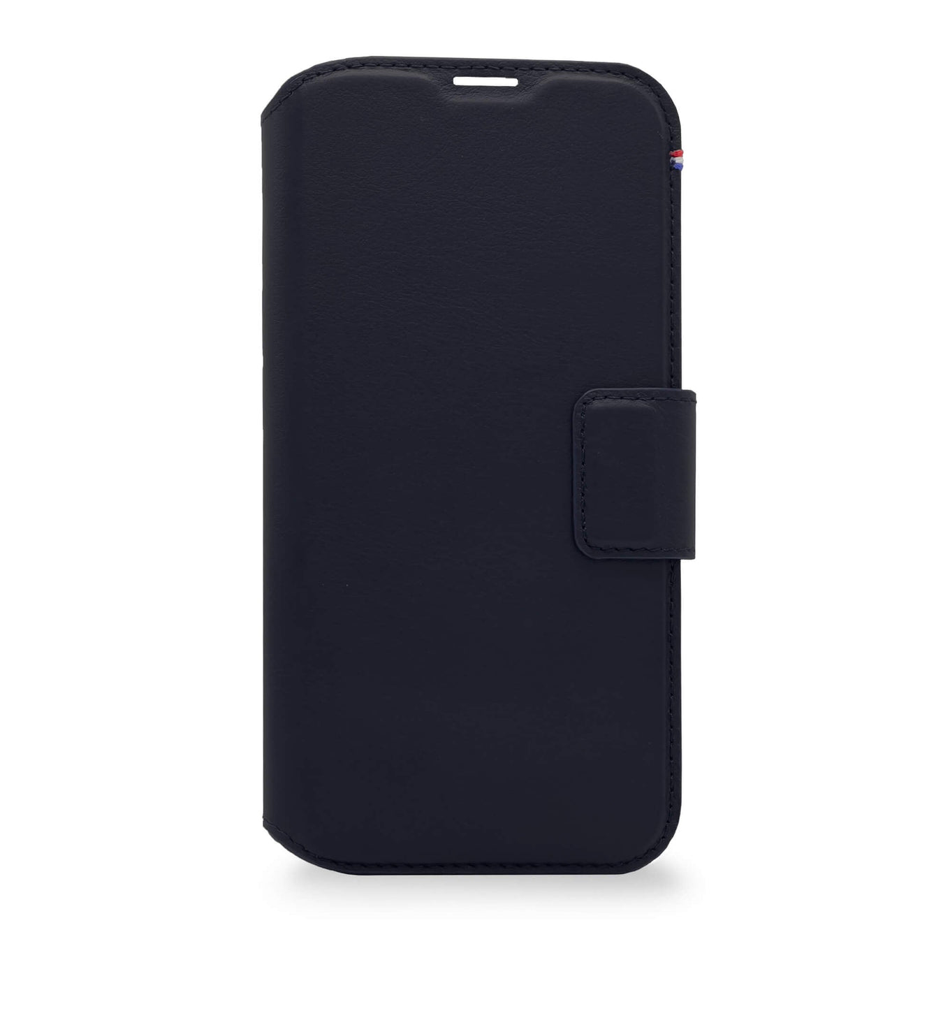 Decoded iPhone 14 Max, housse wallet amovible cuir, bleu acier