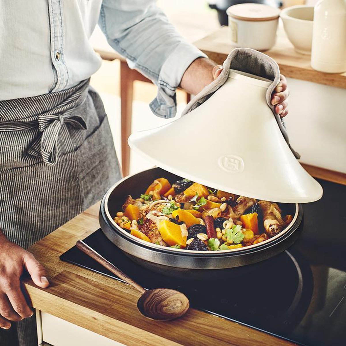 Tajine EMILE HENRY 20.EH776632 Wit deksel 33cm