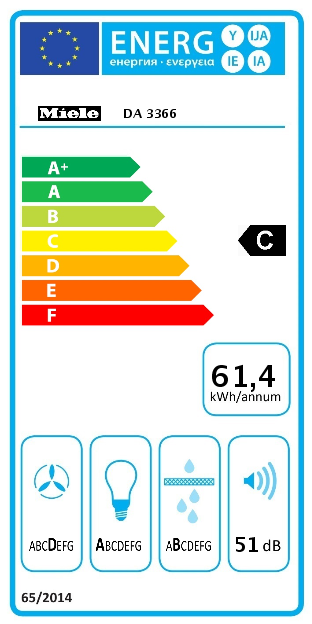 Miele DA 3366 Montée au mur Acier inoxydable 430 m³/h C