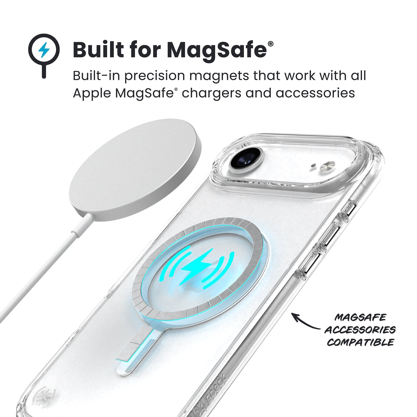 Speck Presidio Perfect Clear + MS Apple iPhone 17 Air Clear - with Microban