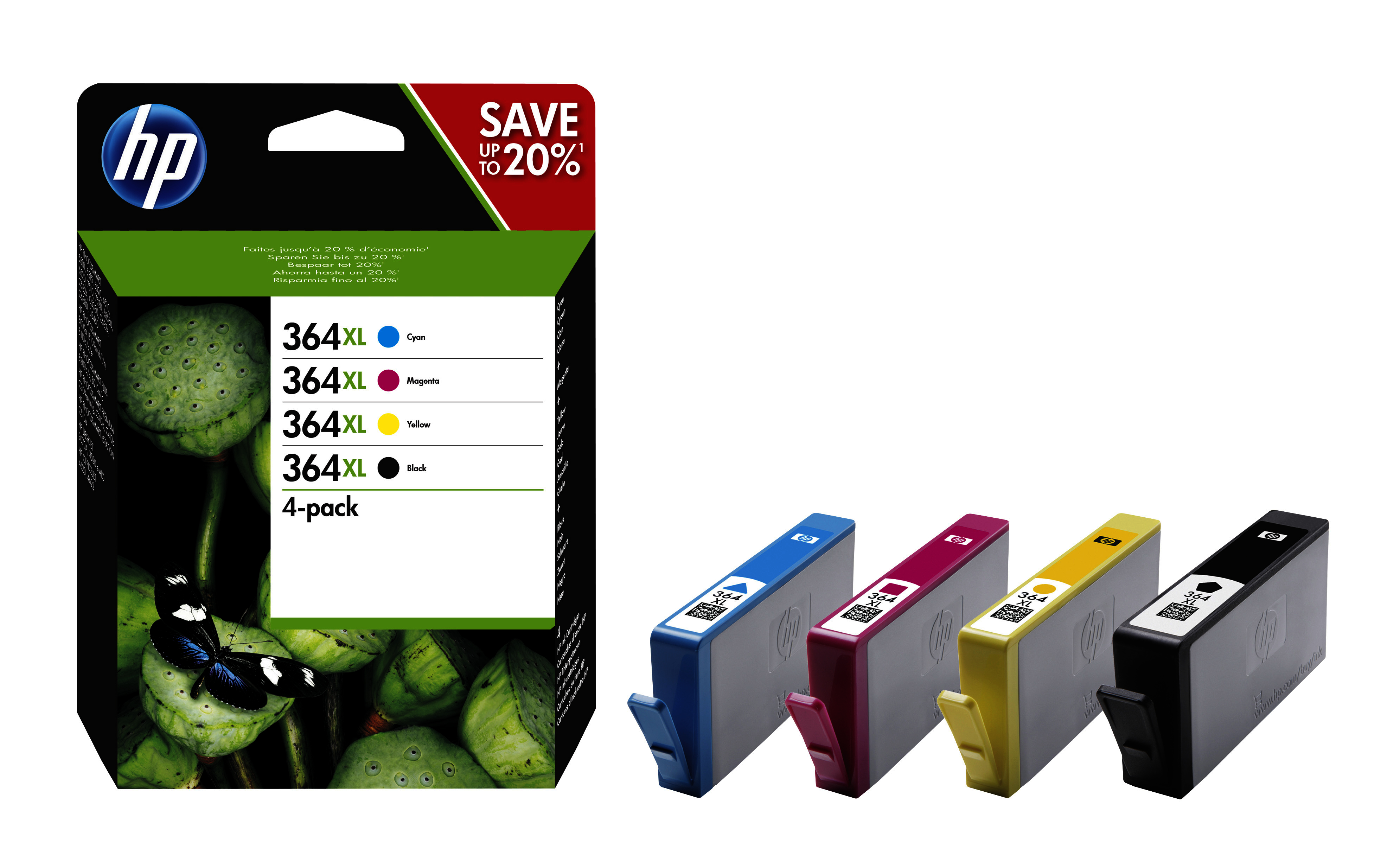 Inktpatroon HP 364XL Zwart + Tricolour
