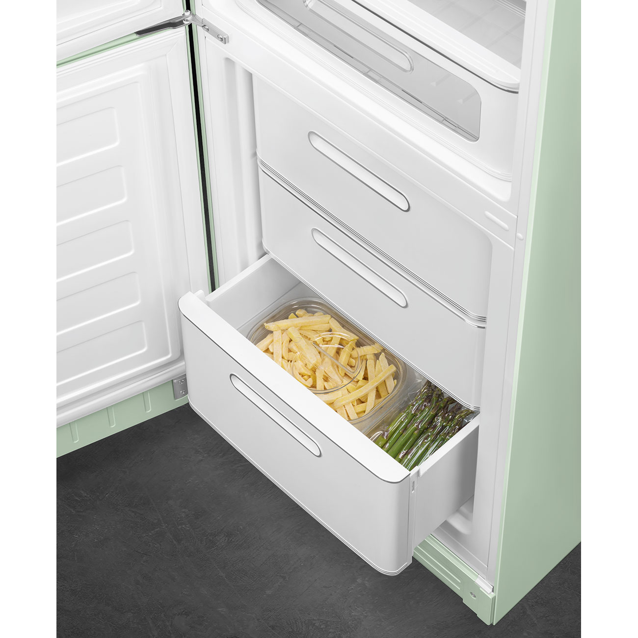 Combi-Koelkast SMEG FAB32LPG6 50's Style / C / 234L+97L / 197cm / pastelgroen