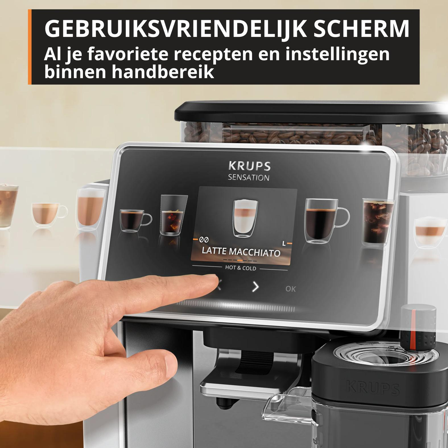 Espressomachine KRUPS EA918GE0 Sensation Elite / Aluminium