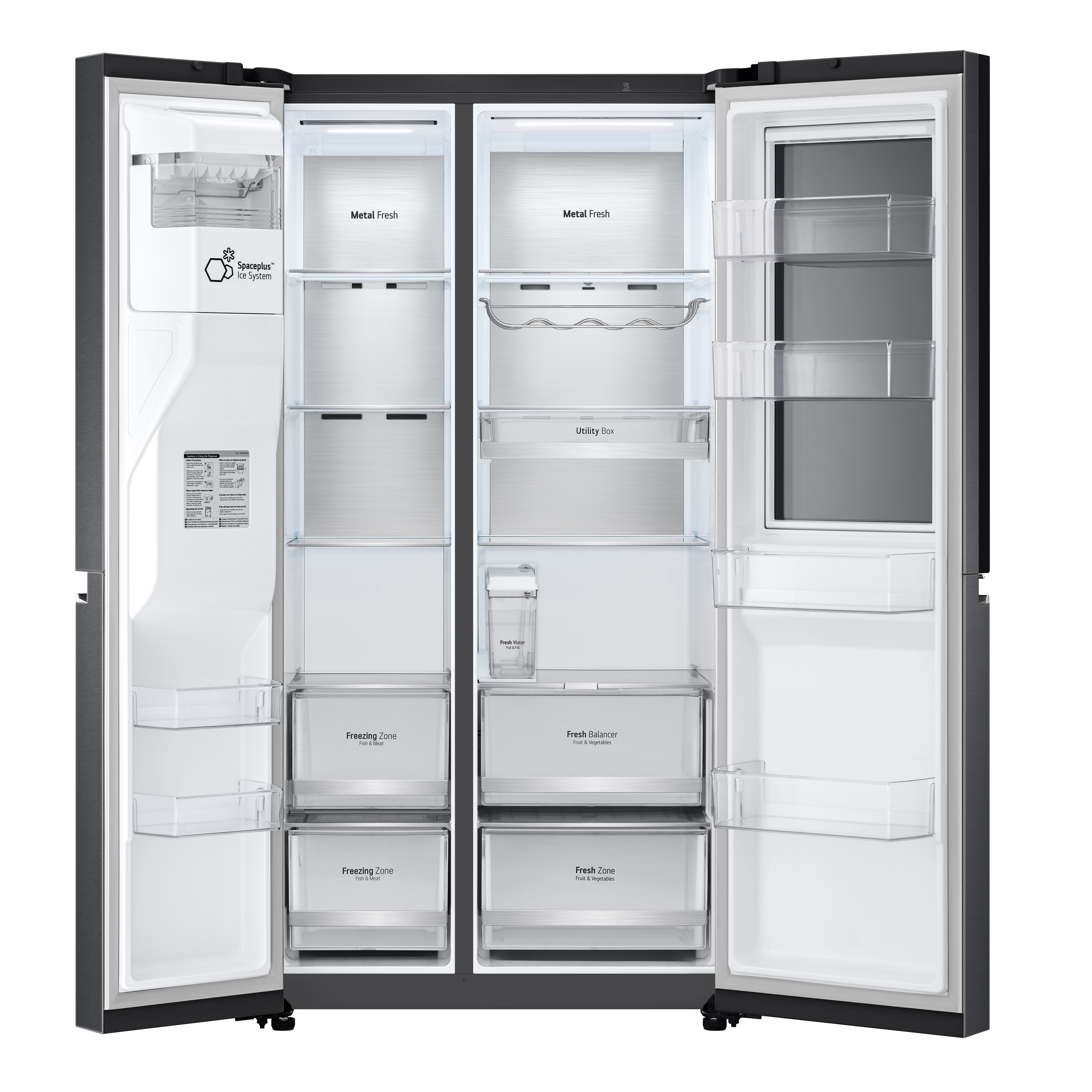 LG InstaView GSXV91MCAE frigo américain Pose libre 635 L E Noir