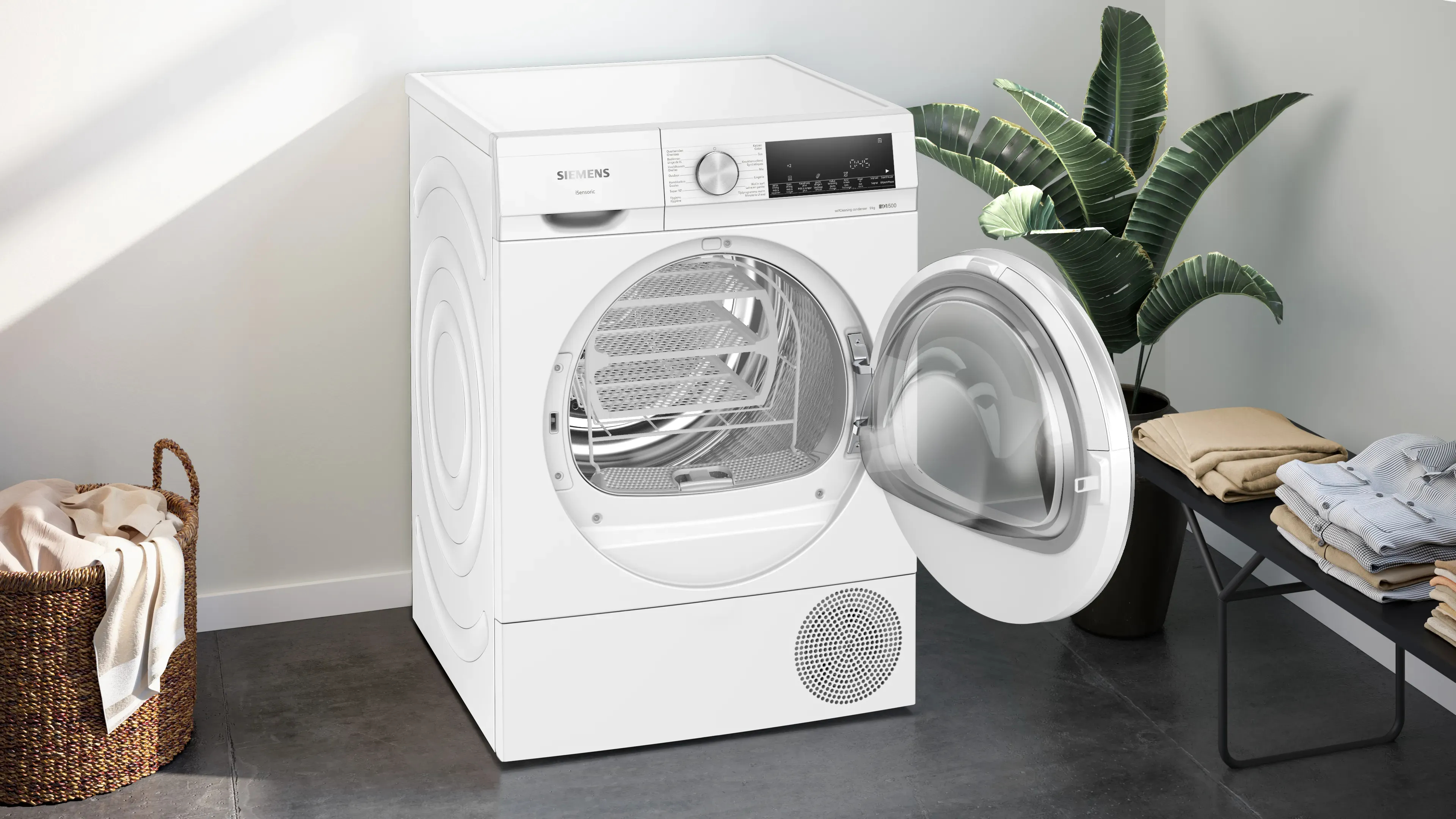 Siemens iQ500 WQ45G2D90 wasdroger Vrijstaand Voorbelading 9 kg Wit
