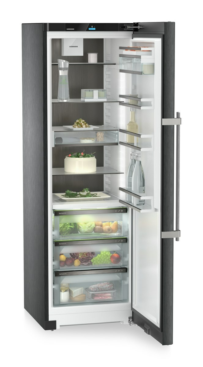 Liebherr RBbsb 525i Prime réfrigérateur Pose libre 386 L B Noir, Acier inoxydable