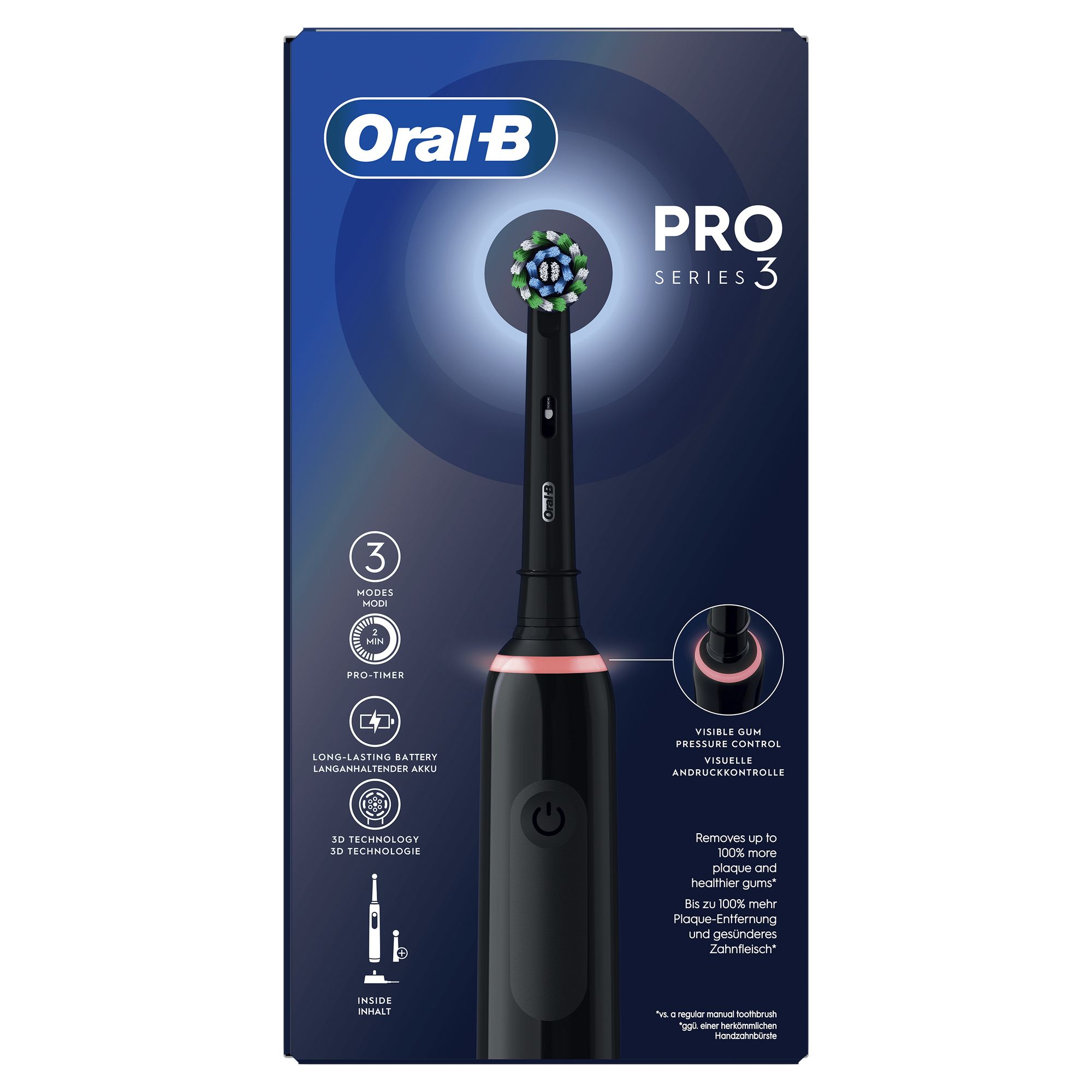 Elektrische tandenborstel ORAL-B Pro 3 - 3000 / CrossAction / zwart