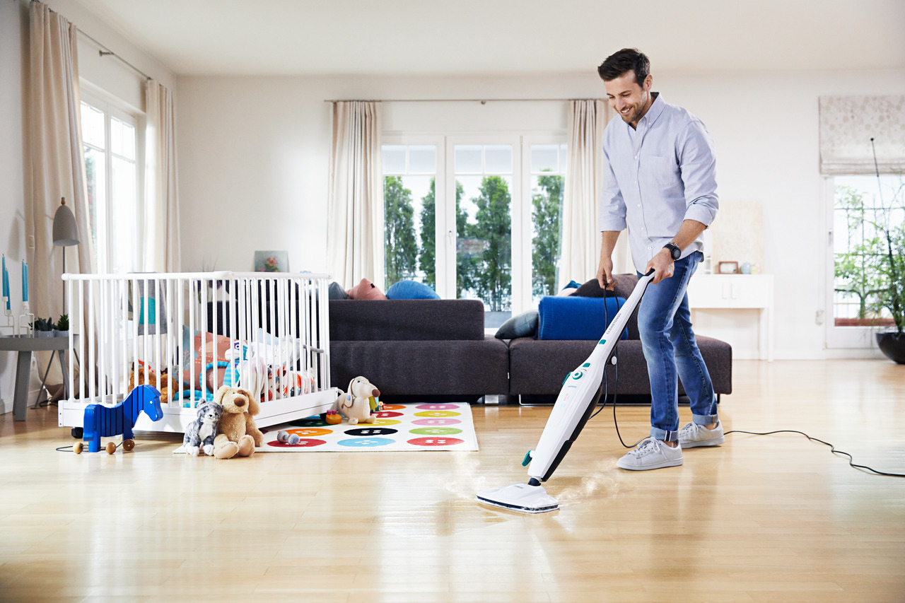 Leifheit CleanTenso Steam mop 0,55 L 1200 W Turquoise, Blanc