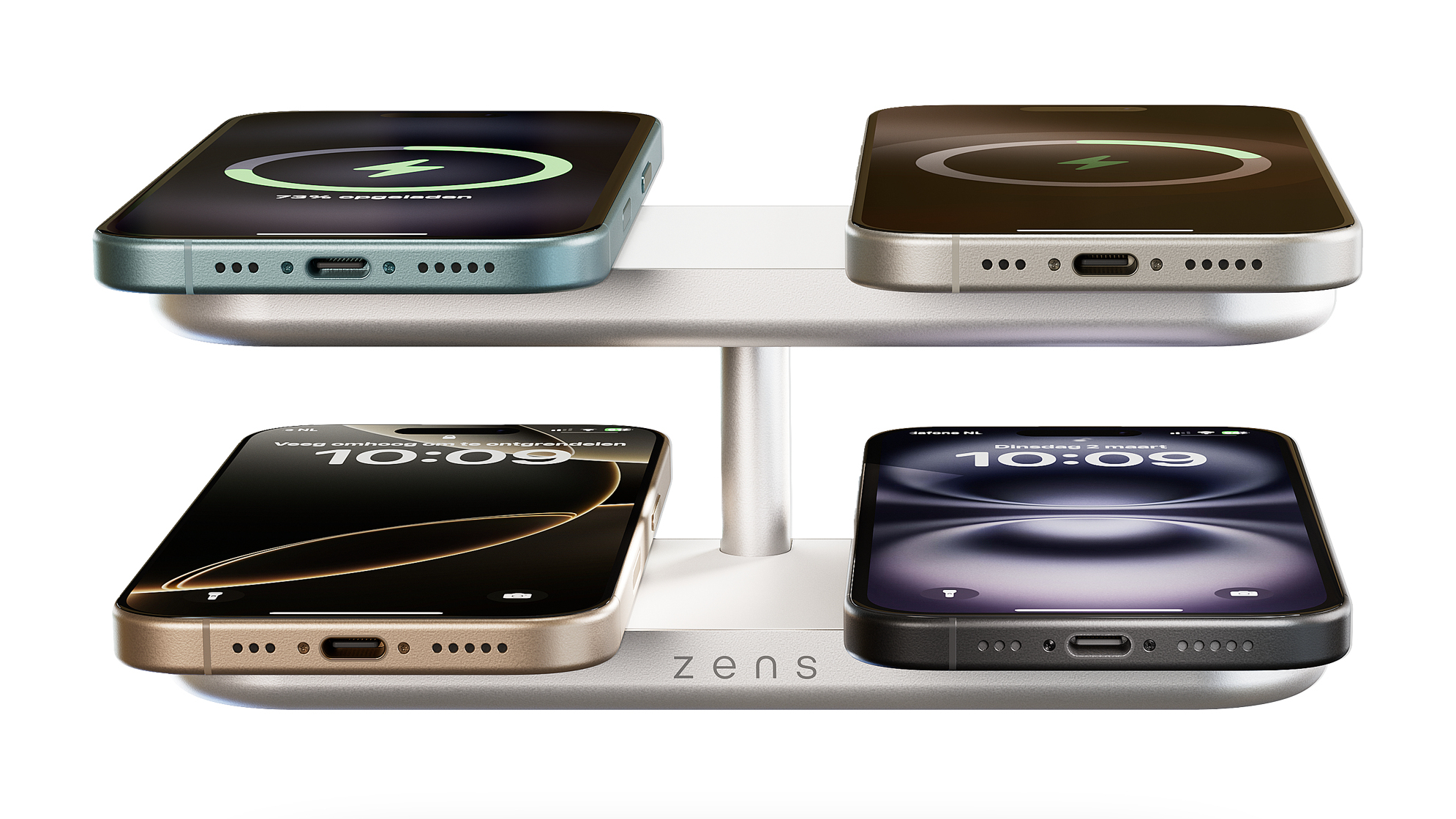 ZENS Quattro Charger Pro 4 - 4x Magsafe 15W White