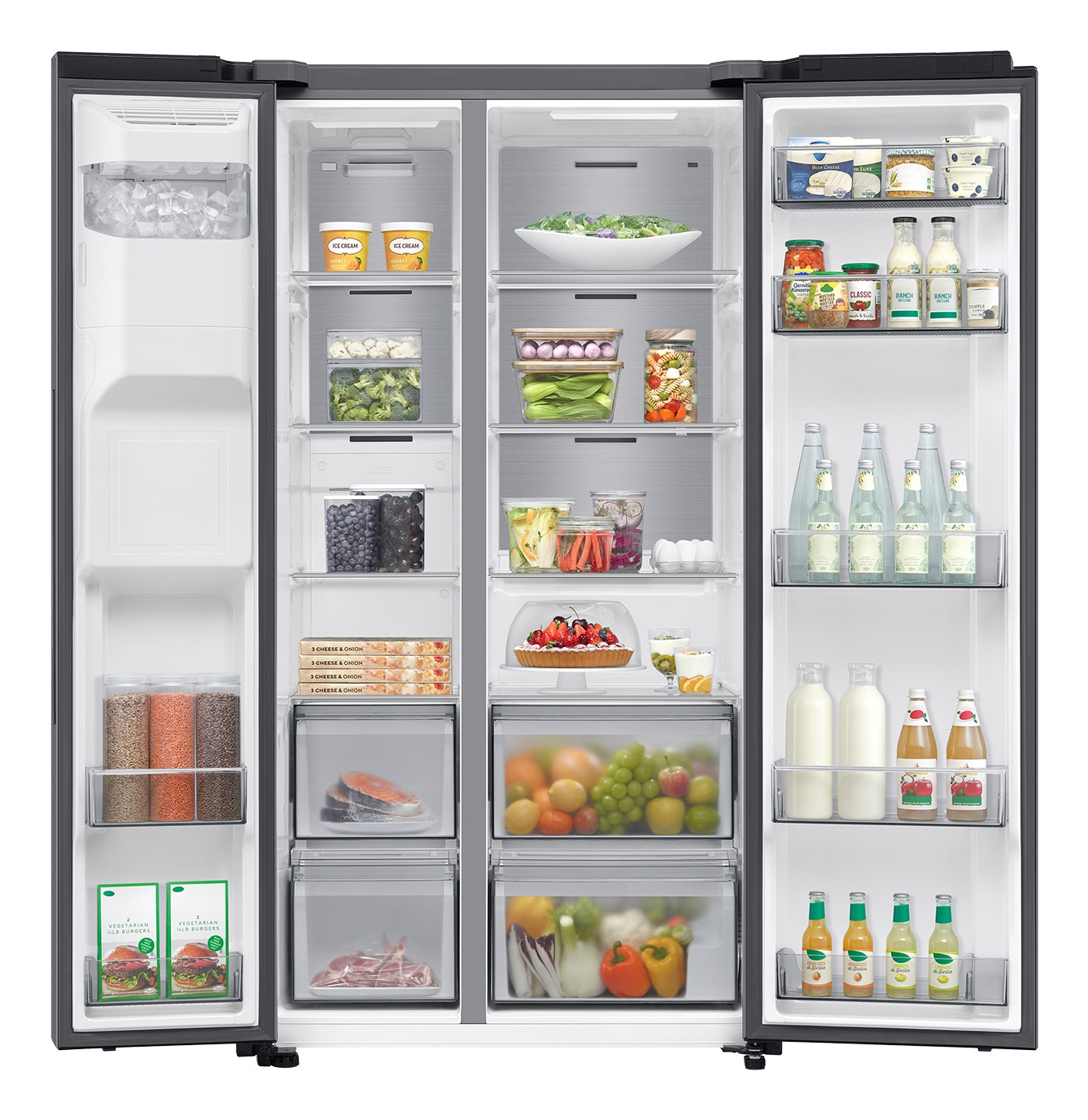 Koelkast SAMSUNG RS70F64KDTEF / SBS / D / 417L + 218L / 178cm / mat inox