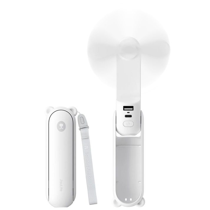 Handheld Jisulife Fan 8 - Zaklamp - Ventilator - 2000Mah Powerbank - USB-C - White