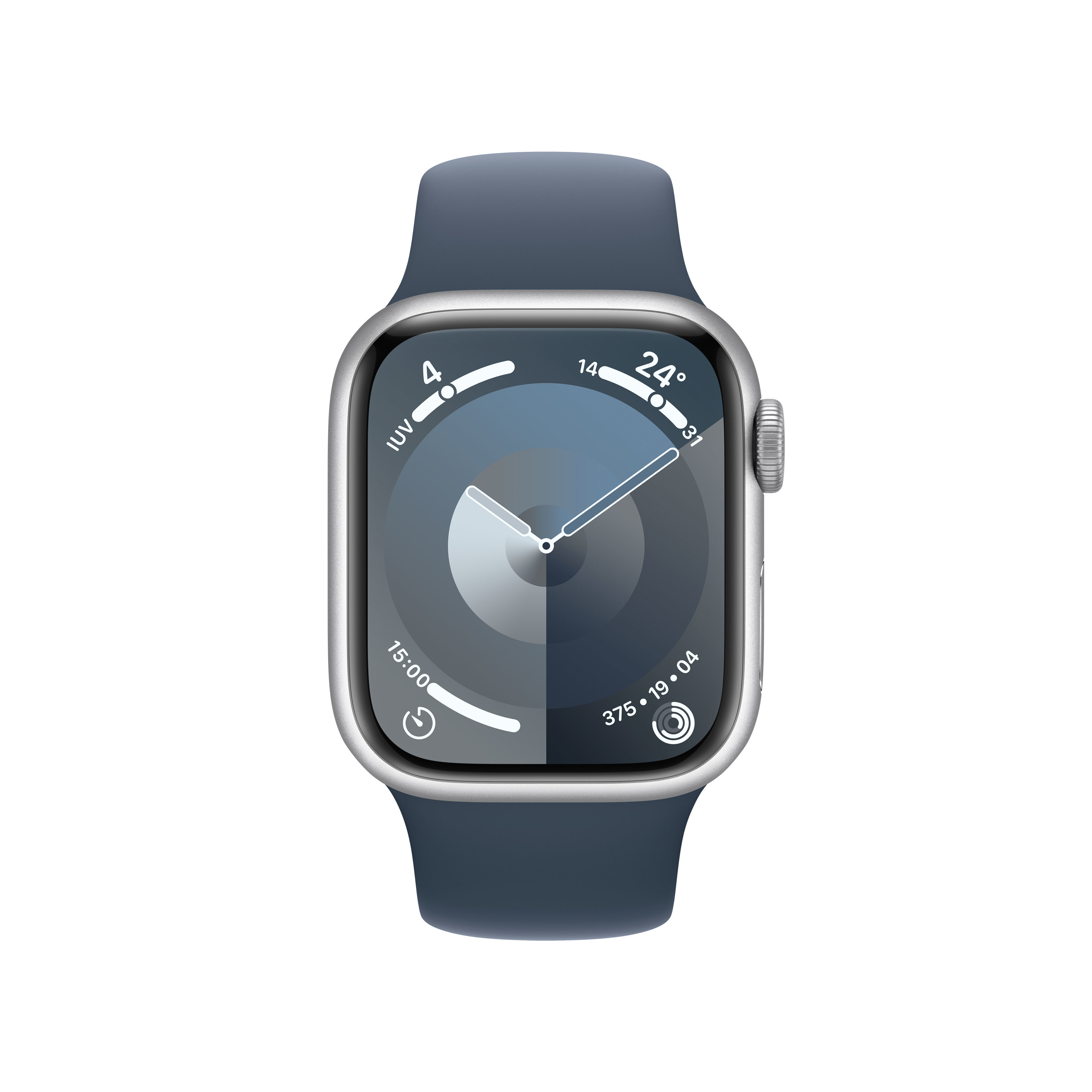 APPLE Watch 9 41mm Silver Case & Storm Blue Sport Band