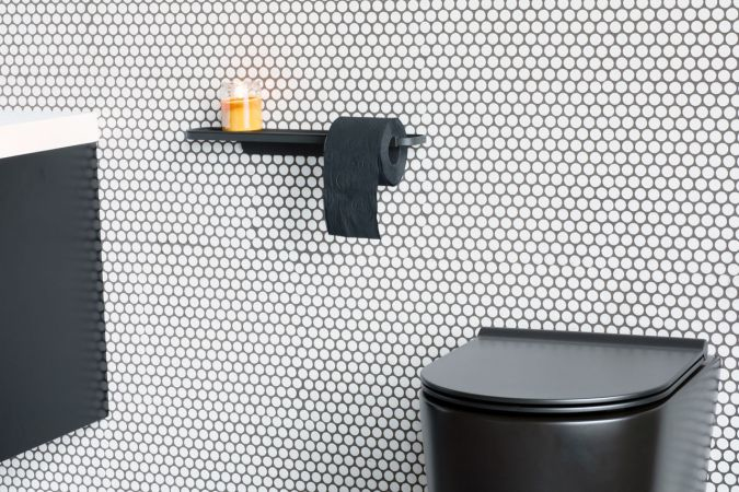 Toiletrolhouder met plankje BRABANTIA 303128 Mindset Grey