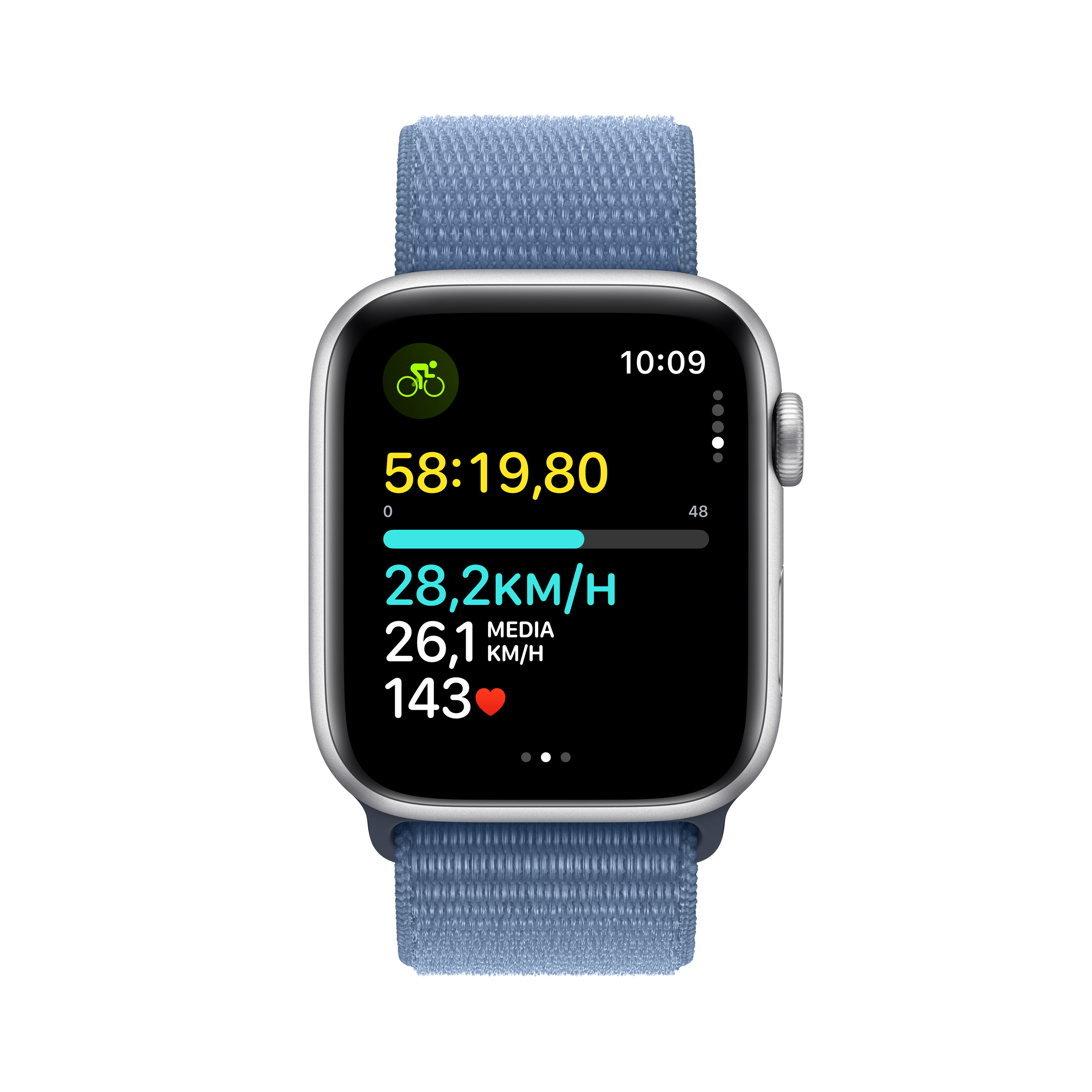 Apple Watch SE OLED 44 mm Numérique 368 x 448 pixels Écran tactile Argent Wifi GPS (satellite)