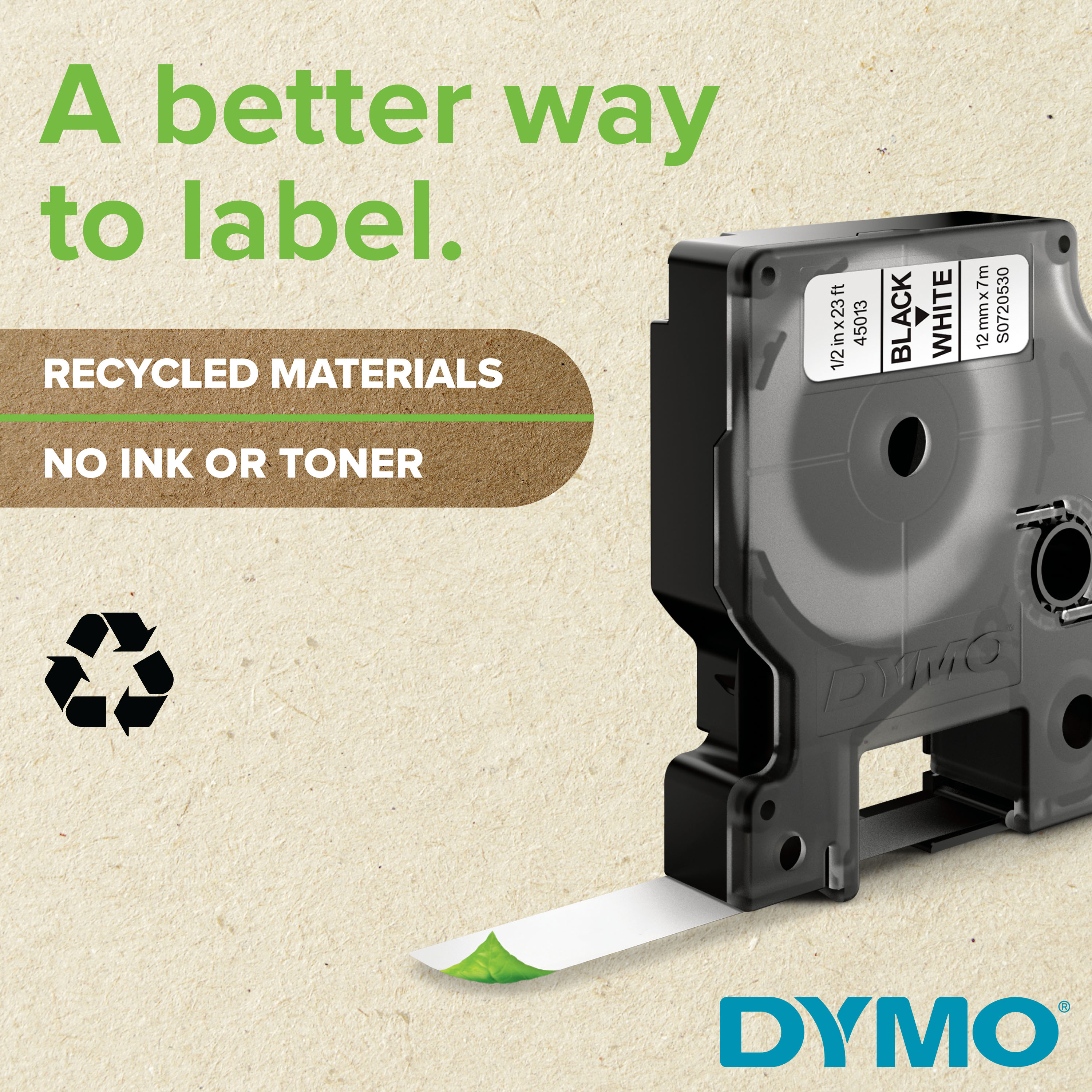 DYMO D1 -Standard Labels - Black on White - 24mm x 7m