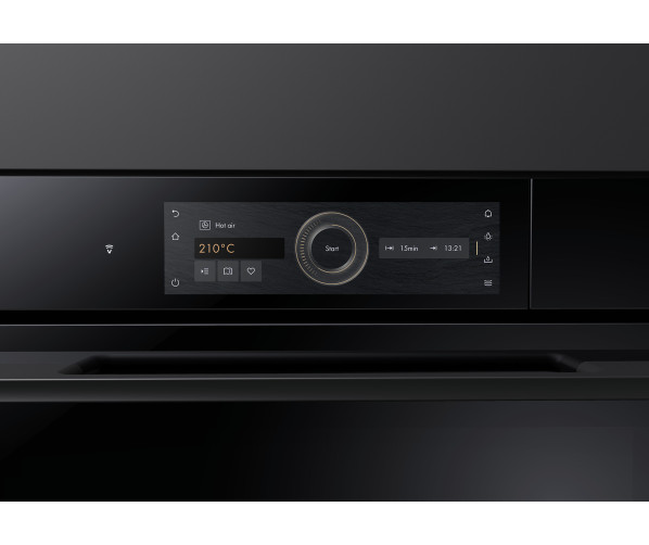 Oven BI VZUG CombiSteamer V6000 45F / zwart spiegelglas / 45cm, vaste wateraansl.