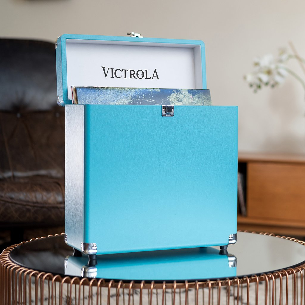 Opbergkoffer Victrola VSC-20-TRQ voor vinylplaten turkoois