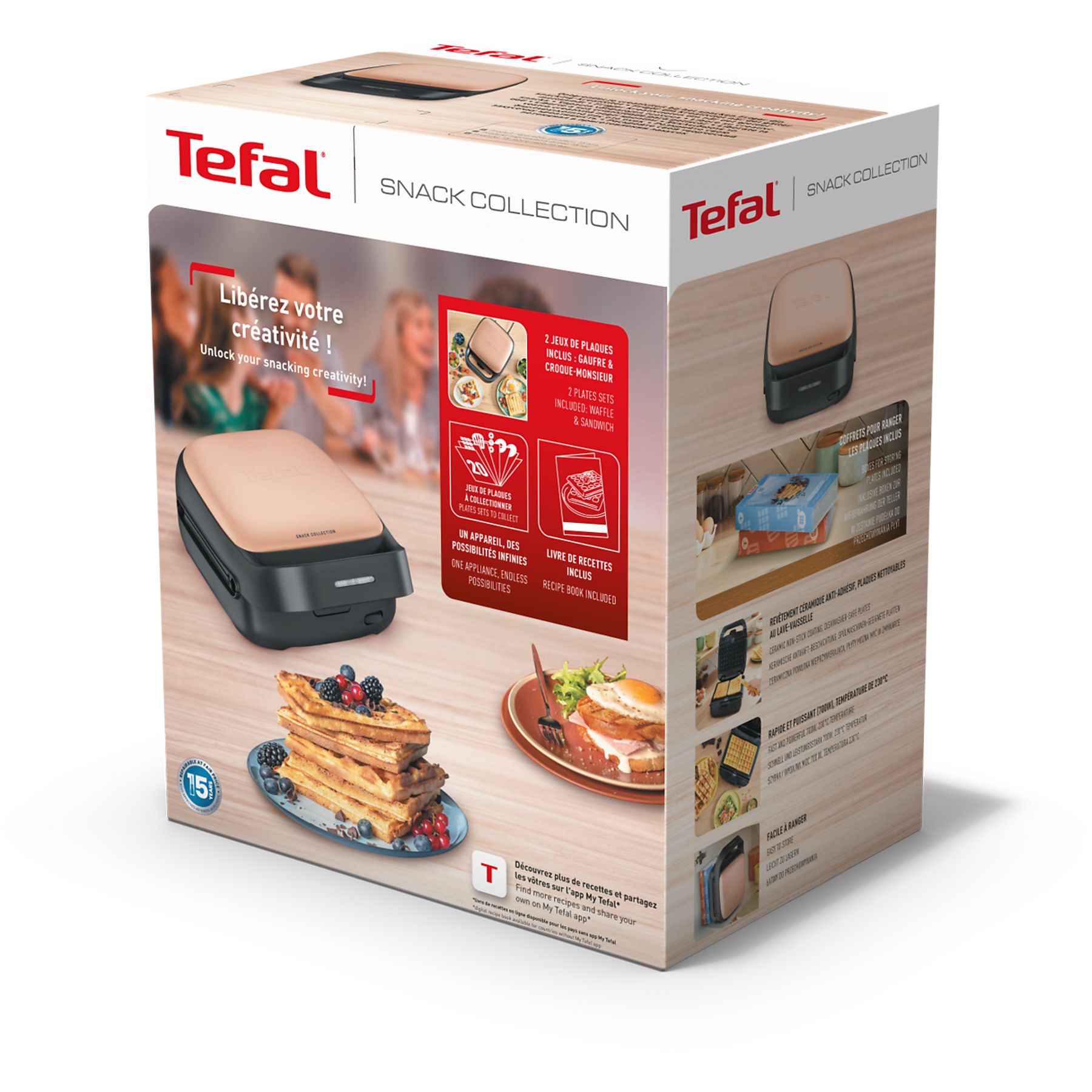 Croque & wafelijzer TEFAL SW863JF0 Snack Collection