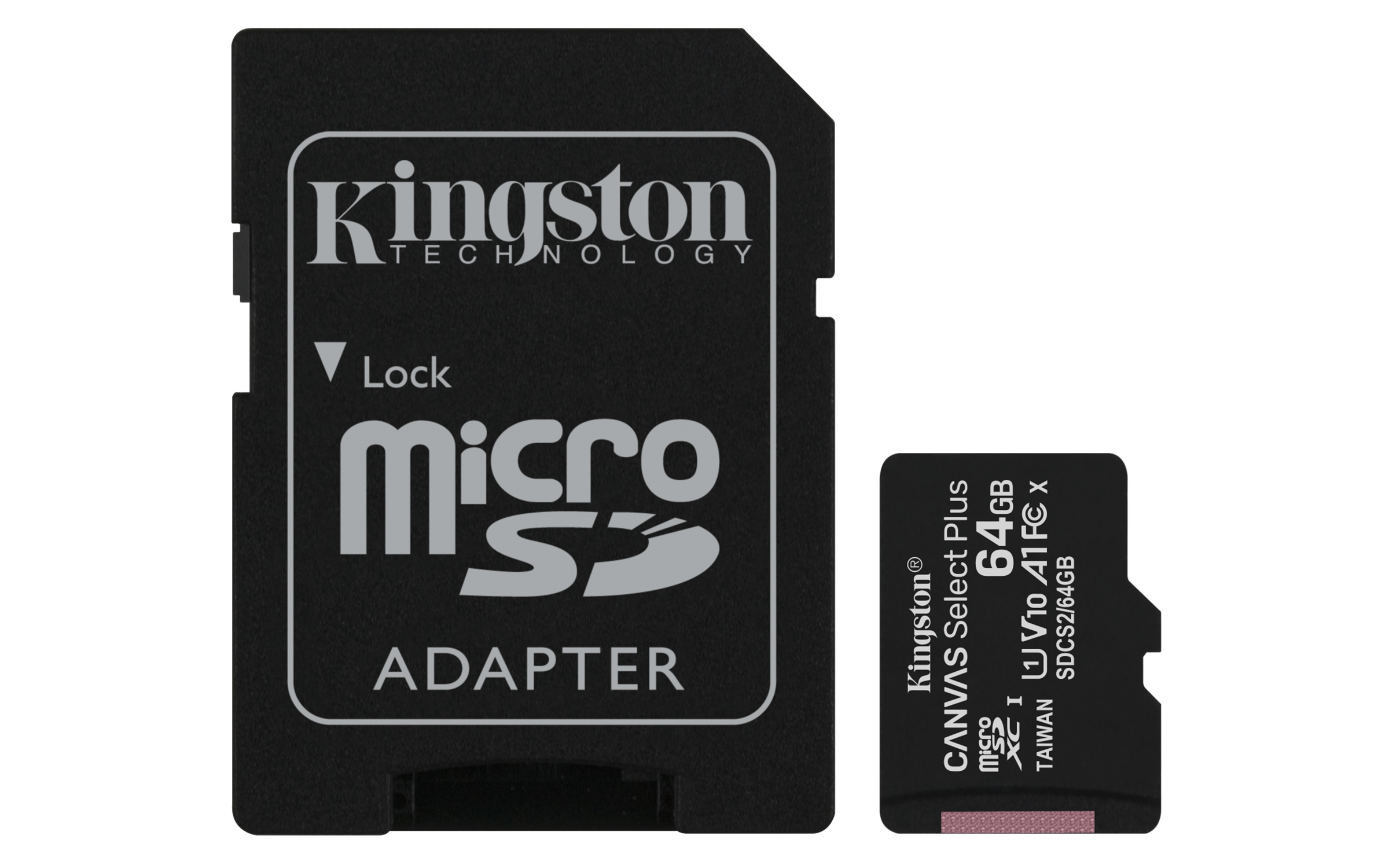 Kingston Technology 64GB micSDXC Canvas Select Plus 100R A1 C10 kaart + ADP