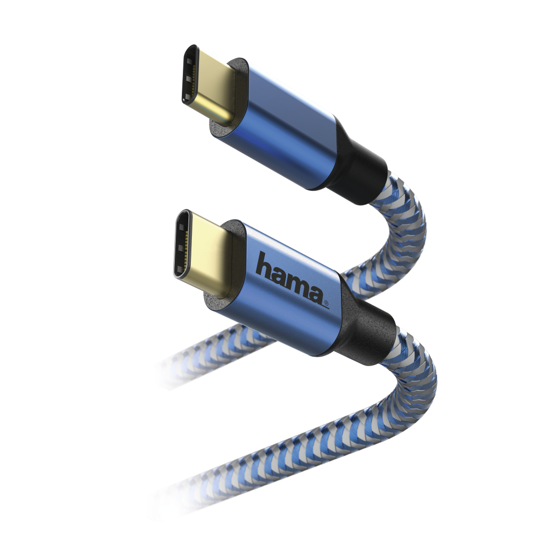 Kabel USB HAMA Reflective USB-C > USB-C 1.5M Blauw
