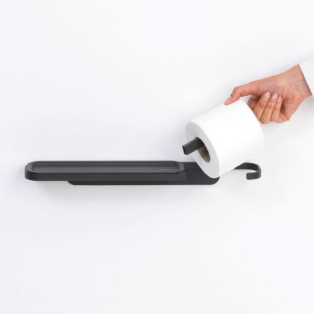 Toiletrolhouder met plankje BRABANTIA 303128 Mindset Grey