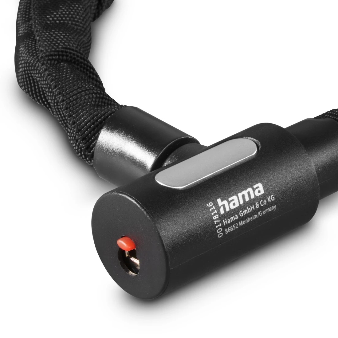 Fiets-kettingslot (met lichtsleutel) Hama 120cm Zwart