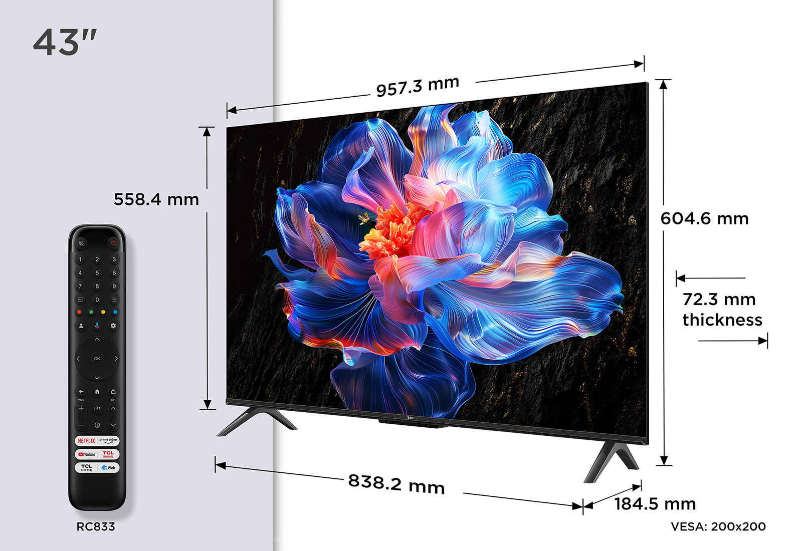 TCL V6C 43V6C tv 109,2 cm (43") 4K Ultra HD Smart TV Wifi Metallic 260 cd/m²