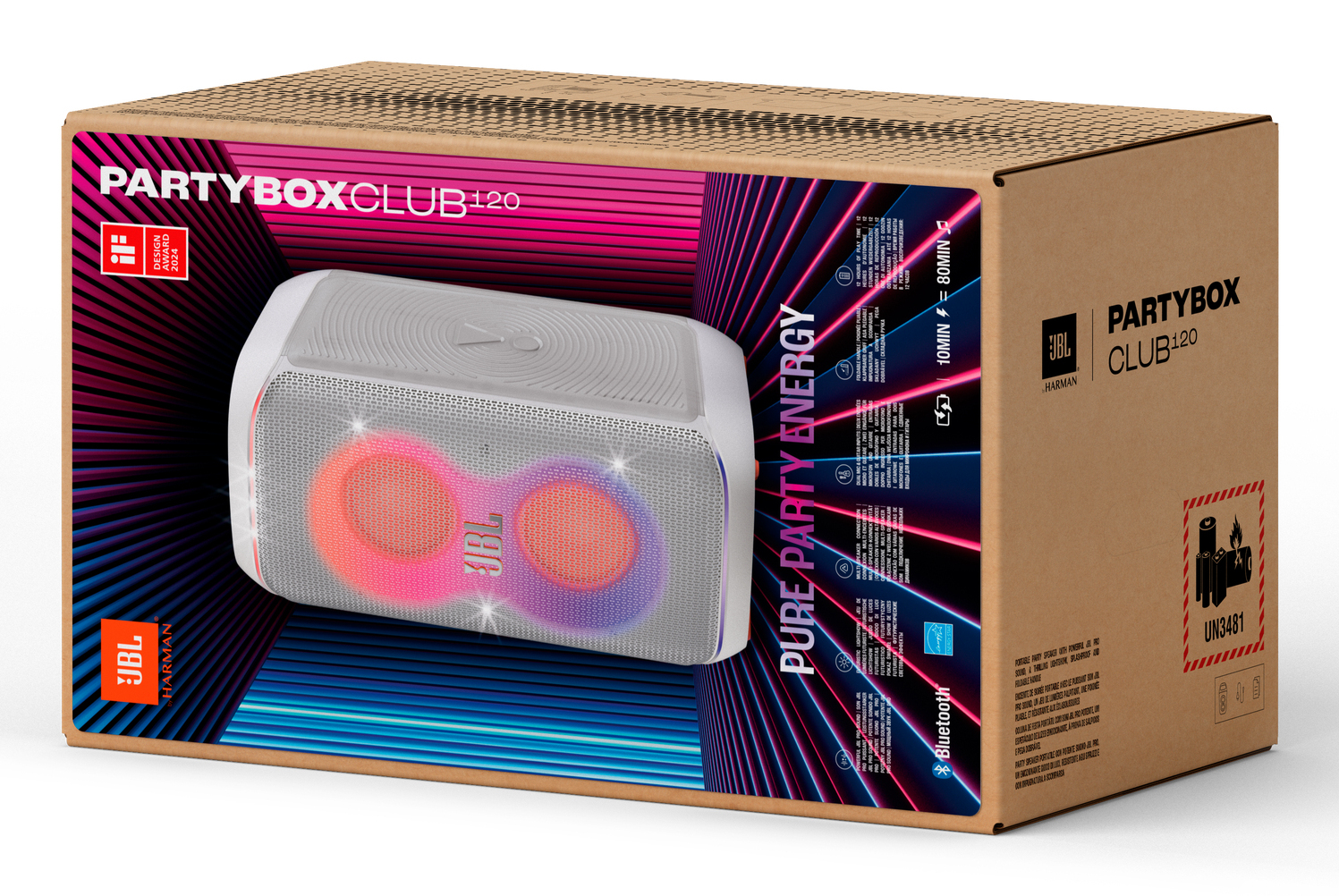 Partyspeaker JBL Partybox Club 120 wit met accu