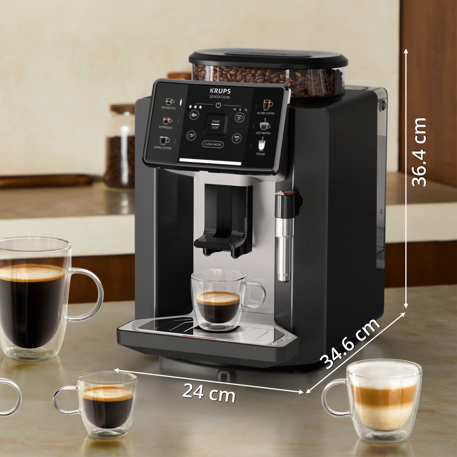 Espressomachine KRUPS EA910A10 Sensation / zwart