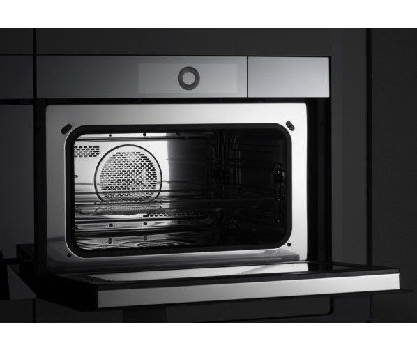 Oven BI VZUG CombiSteamer V6000 45F / zwart spiegelglas / 45cm, vaste wateraansl.