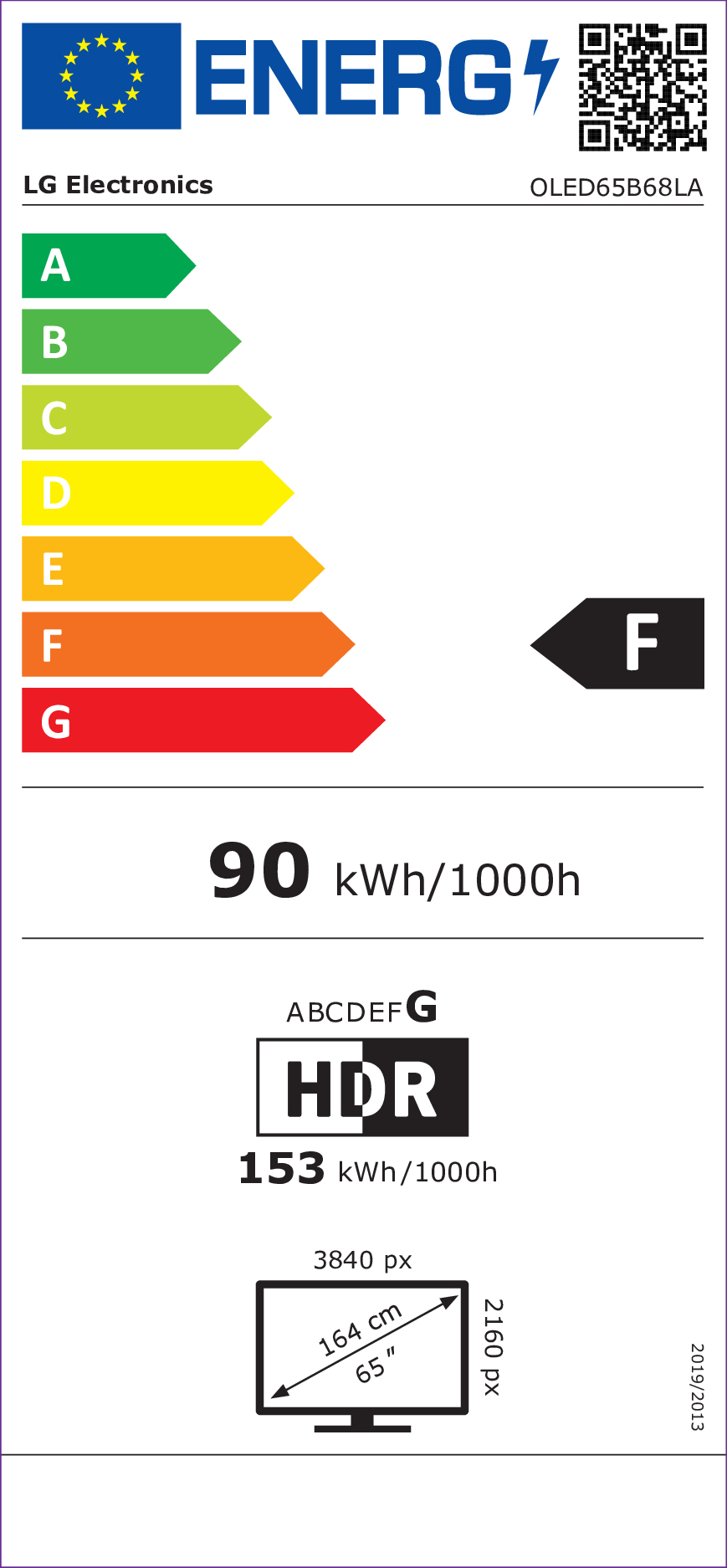 OLED TV LG OLED65B68LA / webOS