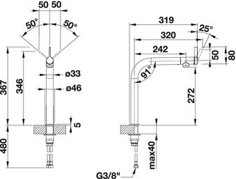 Kraan BLANCO 518435 Vonda RVS