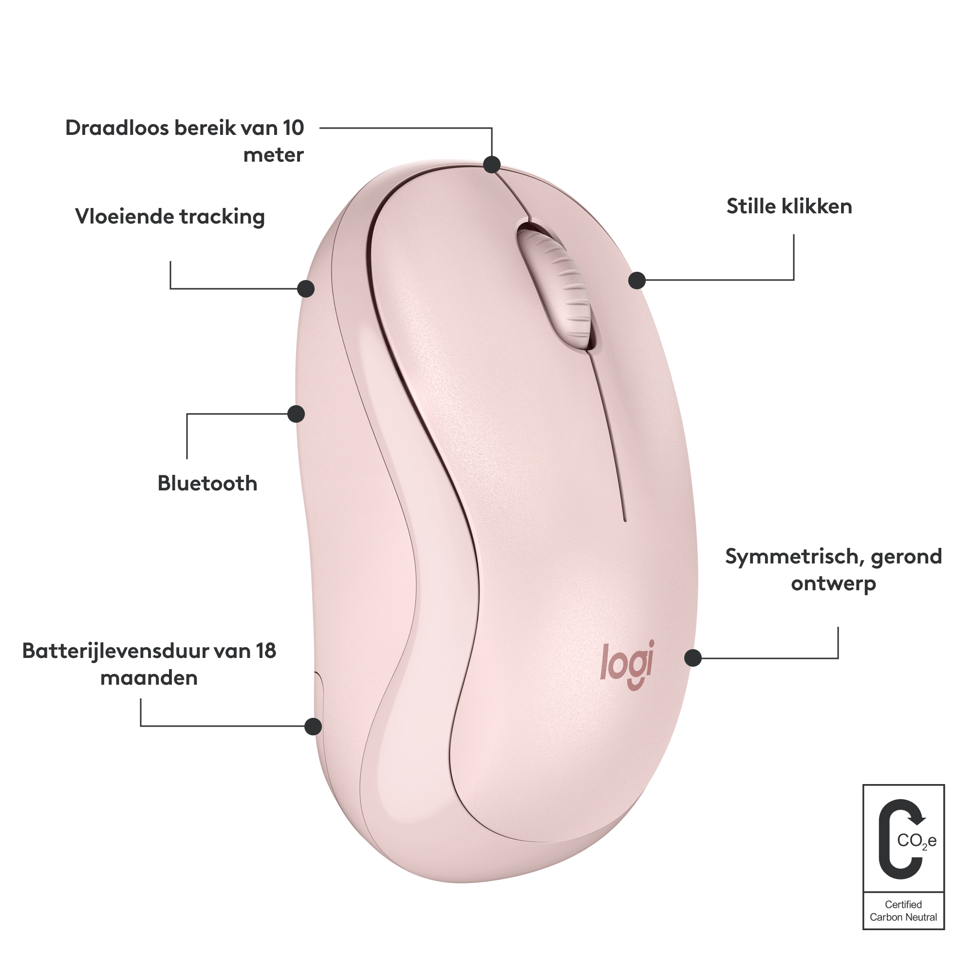 Logitech Wireless Mouse M240 Rose