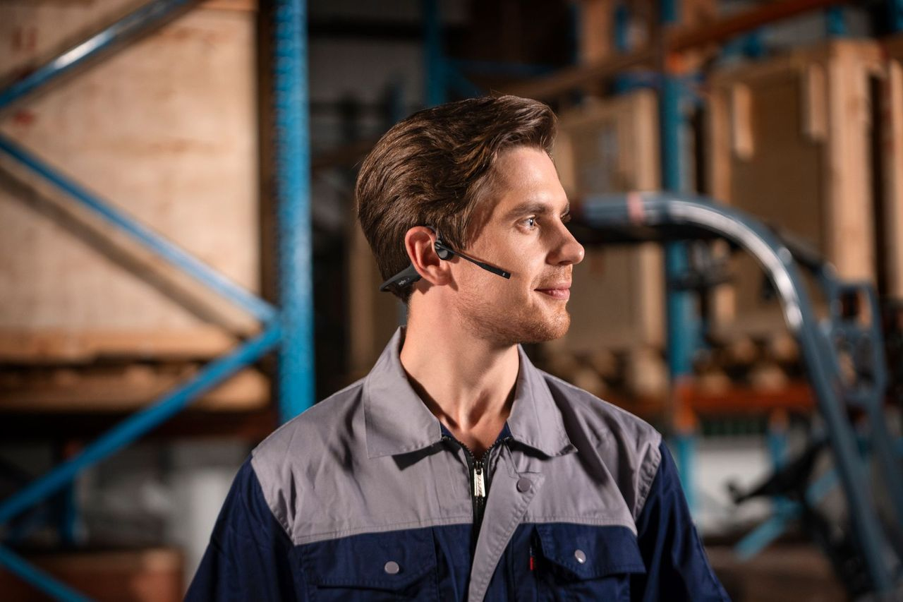 Hoofdtelefoon SHOKZ OpenComm 2 zwart - 2025 upgrade - bone conduction