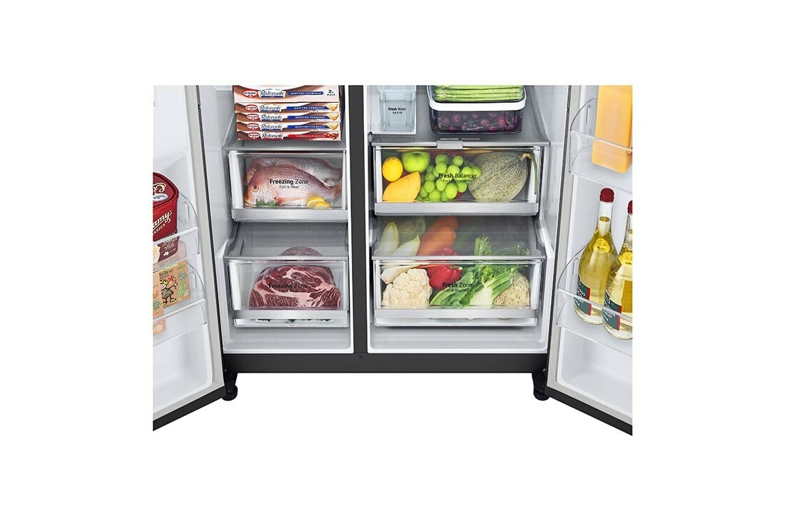 LG InstaView GSXV81MCLE frigo américain Pose libre 635 L E Noir