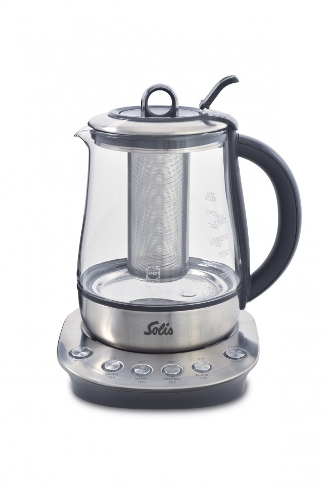 Solis 5514 appareil à thé 1,2 L 1400 W Noir, Acier inoxydable, Transparent