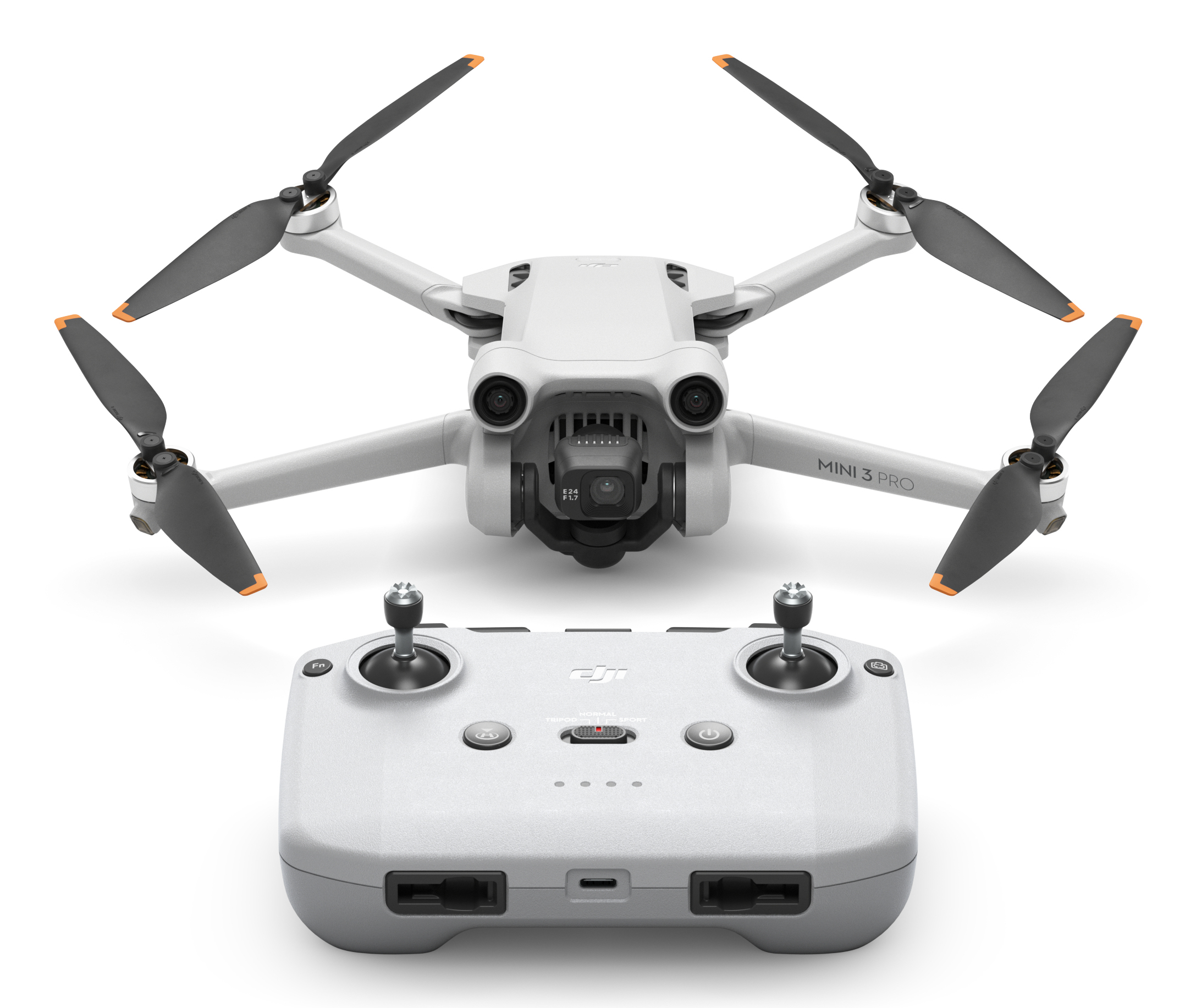 DJI Mini 3 Pro (RC-N1) 4 propellers Octocopter 48 MP 3840 x 2160 Pixels 2453 mAh Zwart, Wit