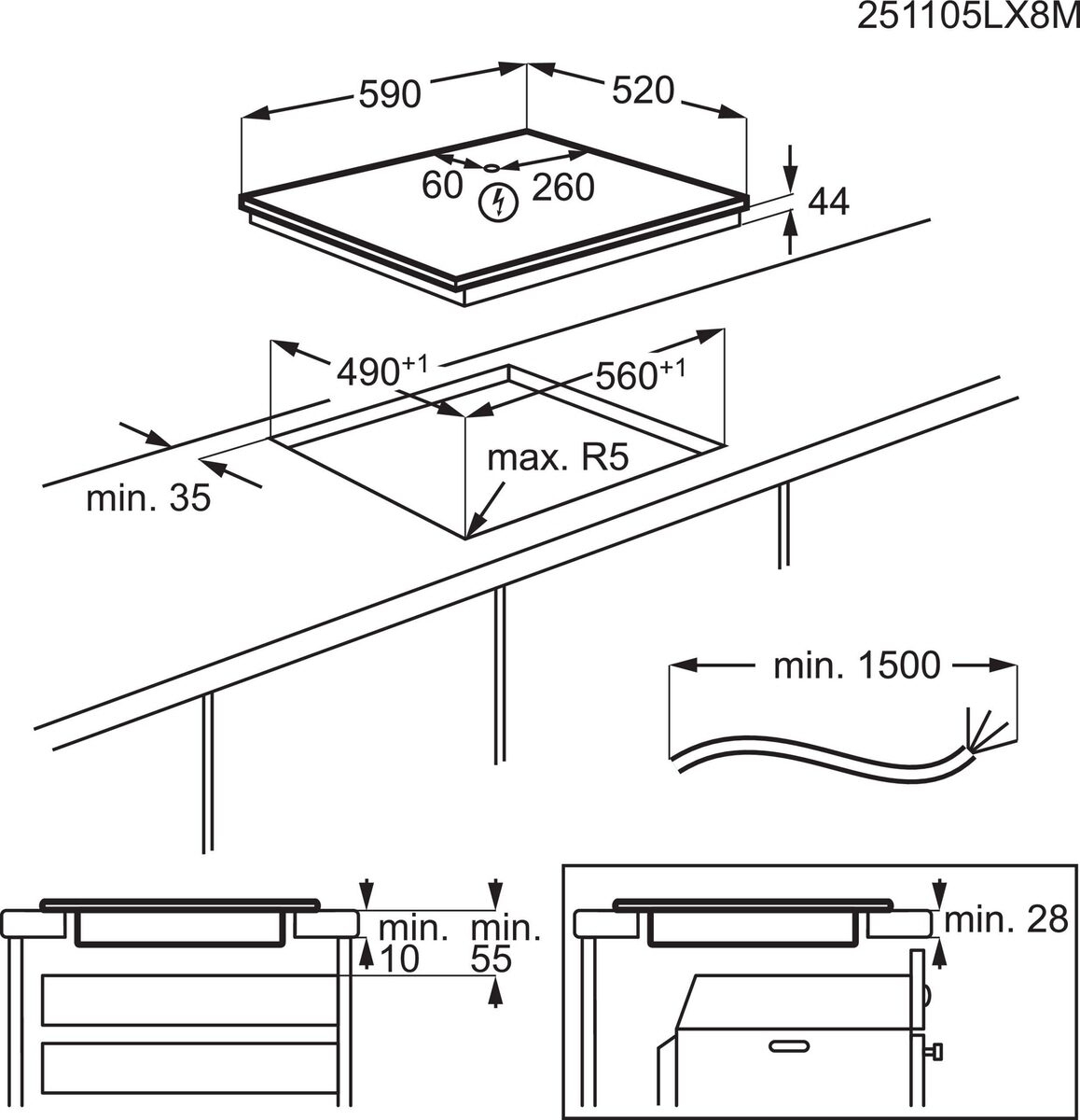 Inductiekookplaat ELECTROLUX EIT614 / 60 cm