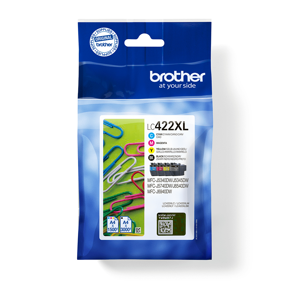 Inktpatroon BROTHER LC- 422XL Value Pack