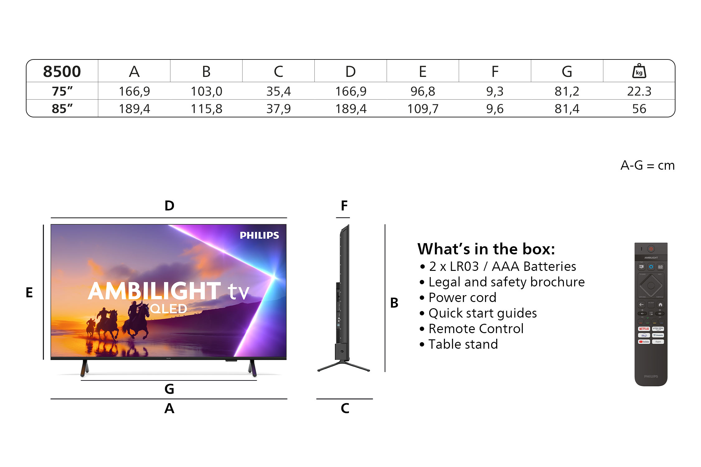 Philips 8500 series 85PUS850012 2,16 m (85") 4K Ultra HD Smart TV Wifi Zwart
