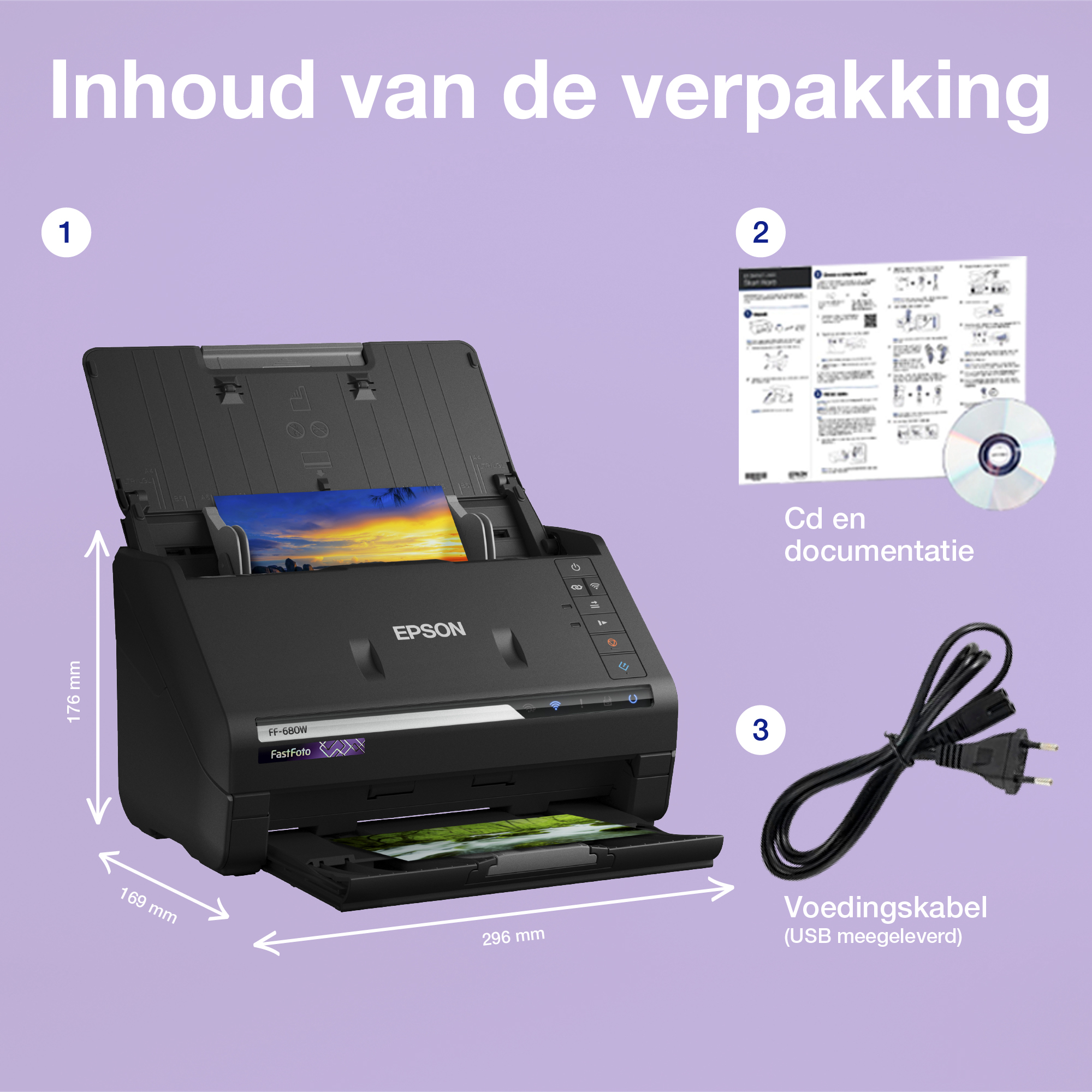 Epson FastFoto FF-680W Alimentation papier de scanner 600 x 600 DPI A4 Noir