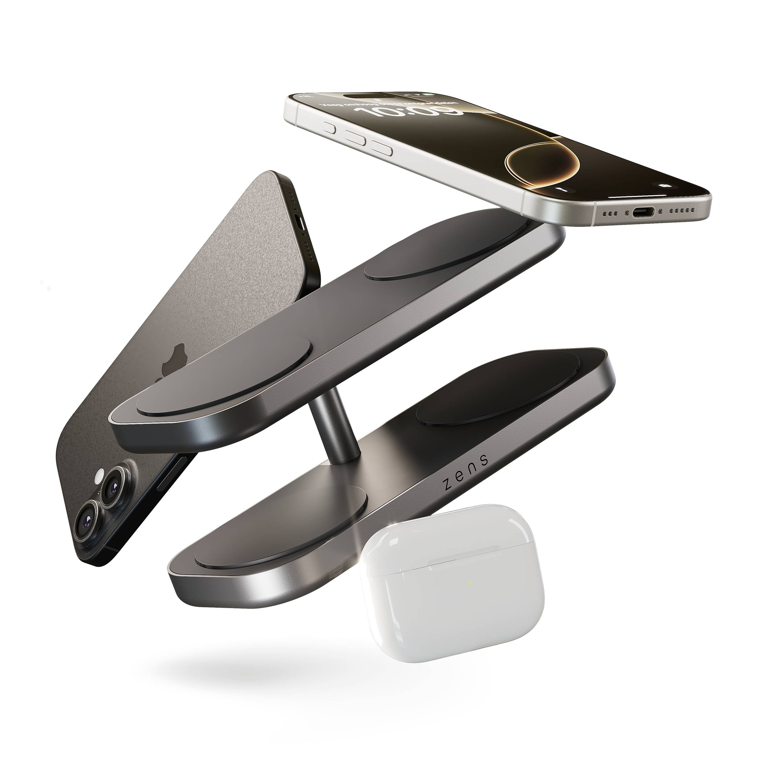 ZENS ZEQC01B/00 oplader voor mobiele apparatuur Hoofdtelefoons, Smartphone, Smartwatch Zwart AC Draadloos opladen Snel opladen Binnen