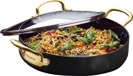 Skillet GREENPAN CC005666-001 Barcelona 30cm Zwart/Goud