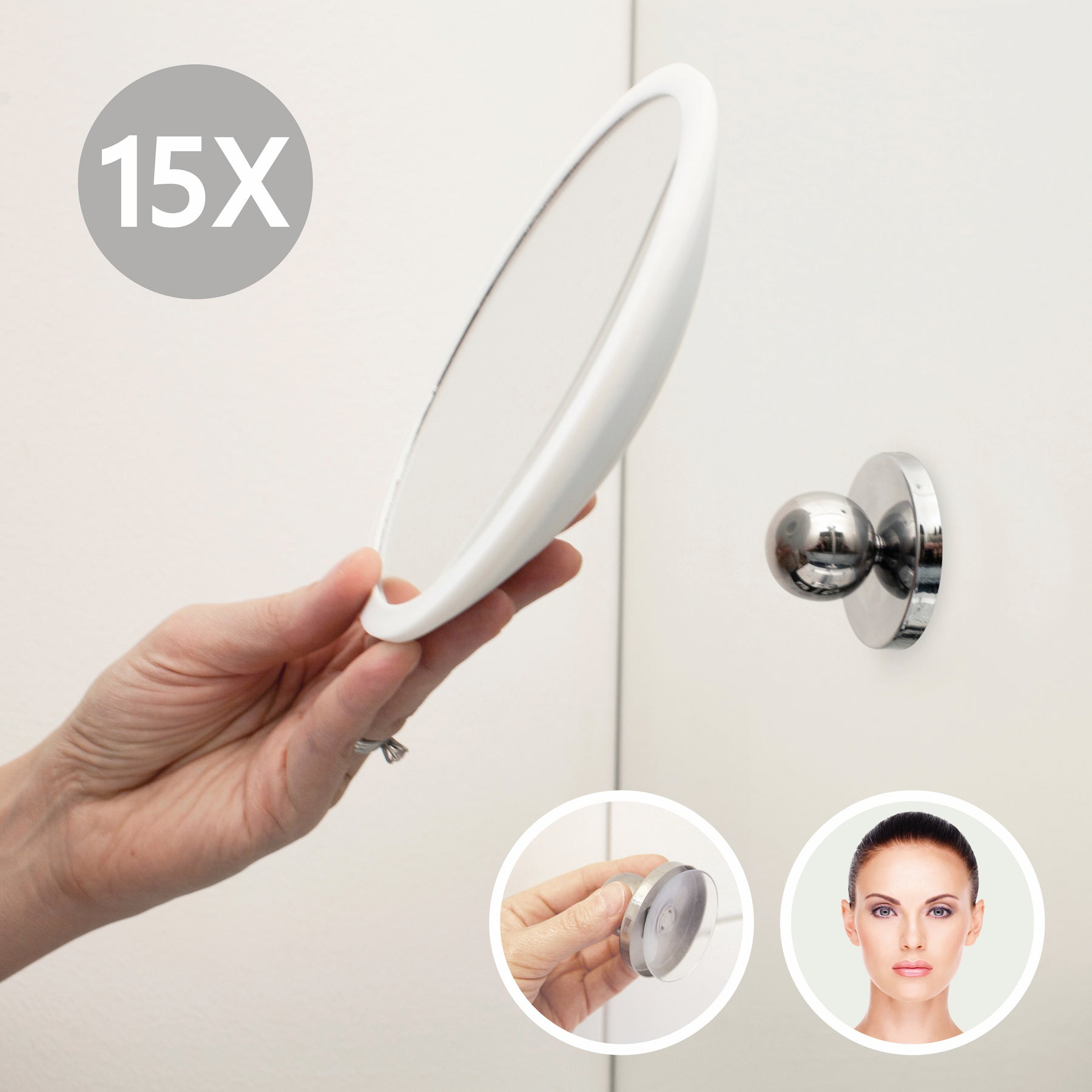 Bosign AirMirror make-upspiegel Zuignap Rond Wit