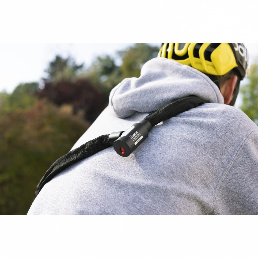 Fiets-kettingslot (met lichtsleutel) Hama 120cm Zwart