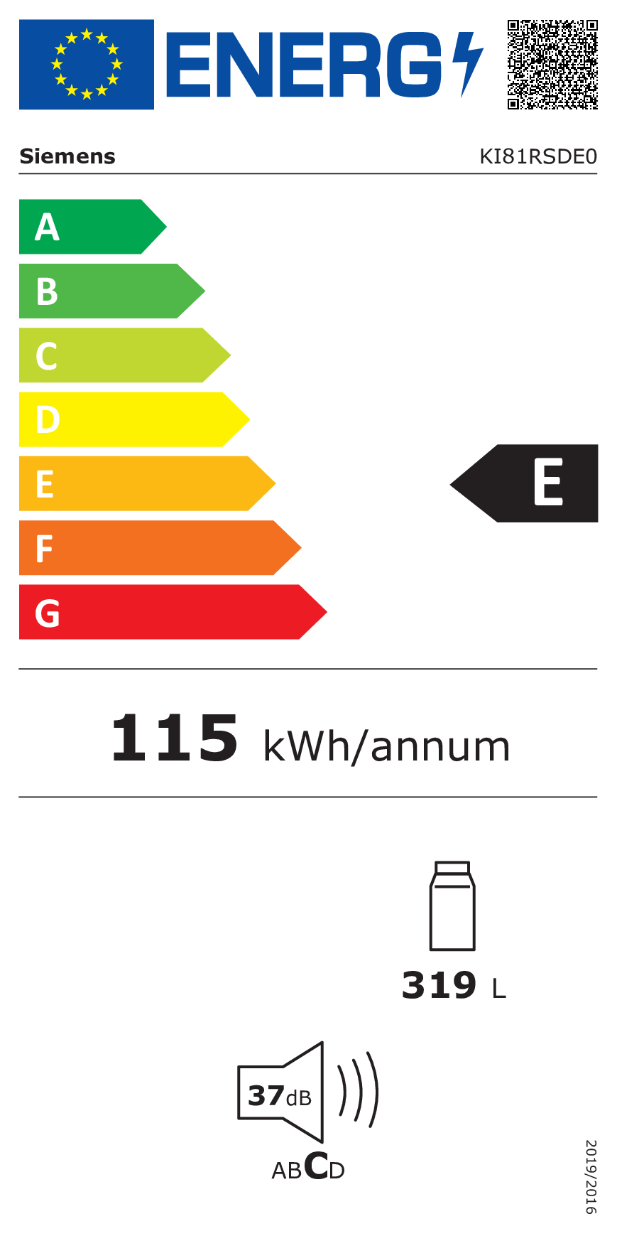 Siemens iQ500 KI81RSDE0 réfrigérateur Intégré 319 L E