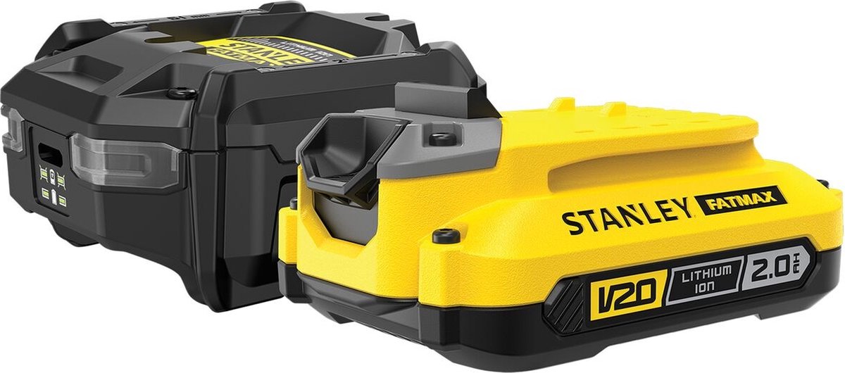STANLEY Startpakket: 1x 18V 2.0Ah Lithium-ion accu + 1.25A lader 