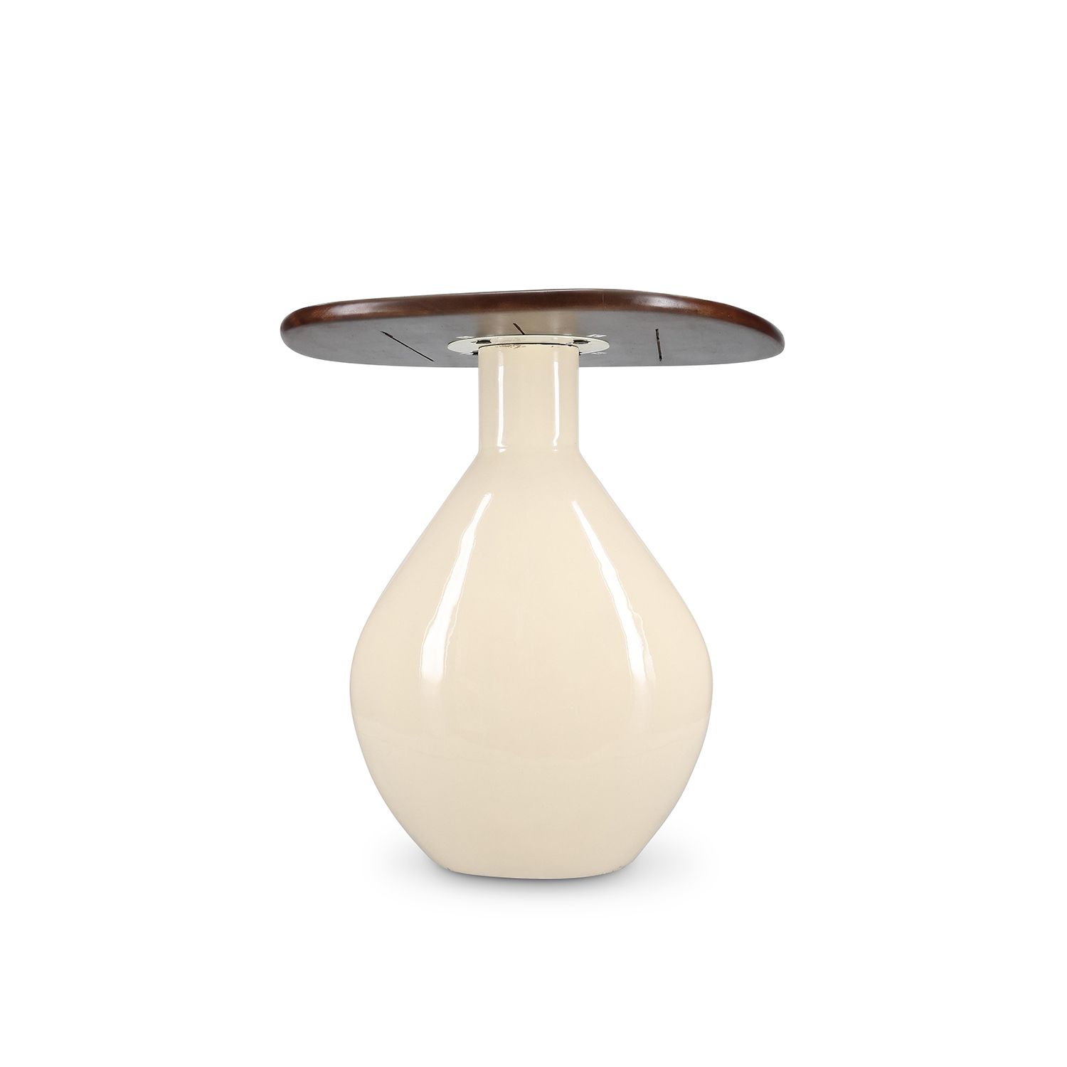 Bijzettafel SPCollection 825240 Mio / 41x36xH40cm / ivory / met houten blad